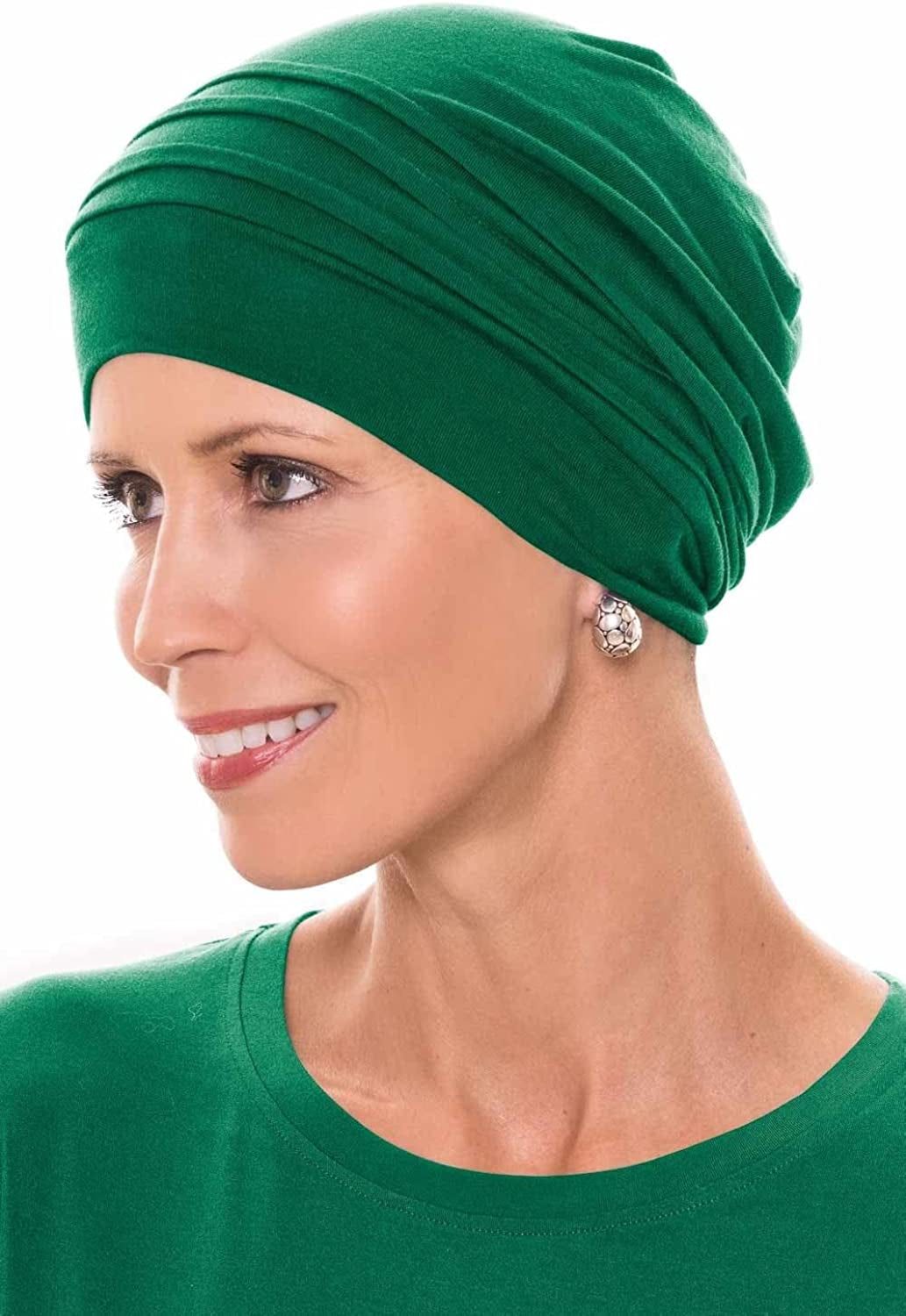 Cardani® Mod Slouchy Snood Turban - Viscose from Bamboo Hat Apparel & Accessories > Clothing Accessories > Headwear Cardani Luxury Bamboo - Emerald One Size 