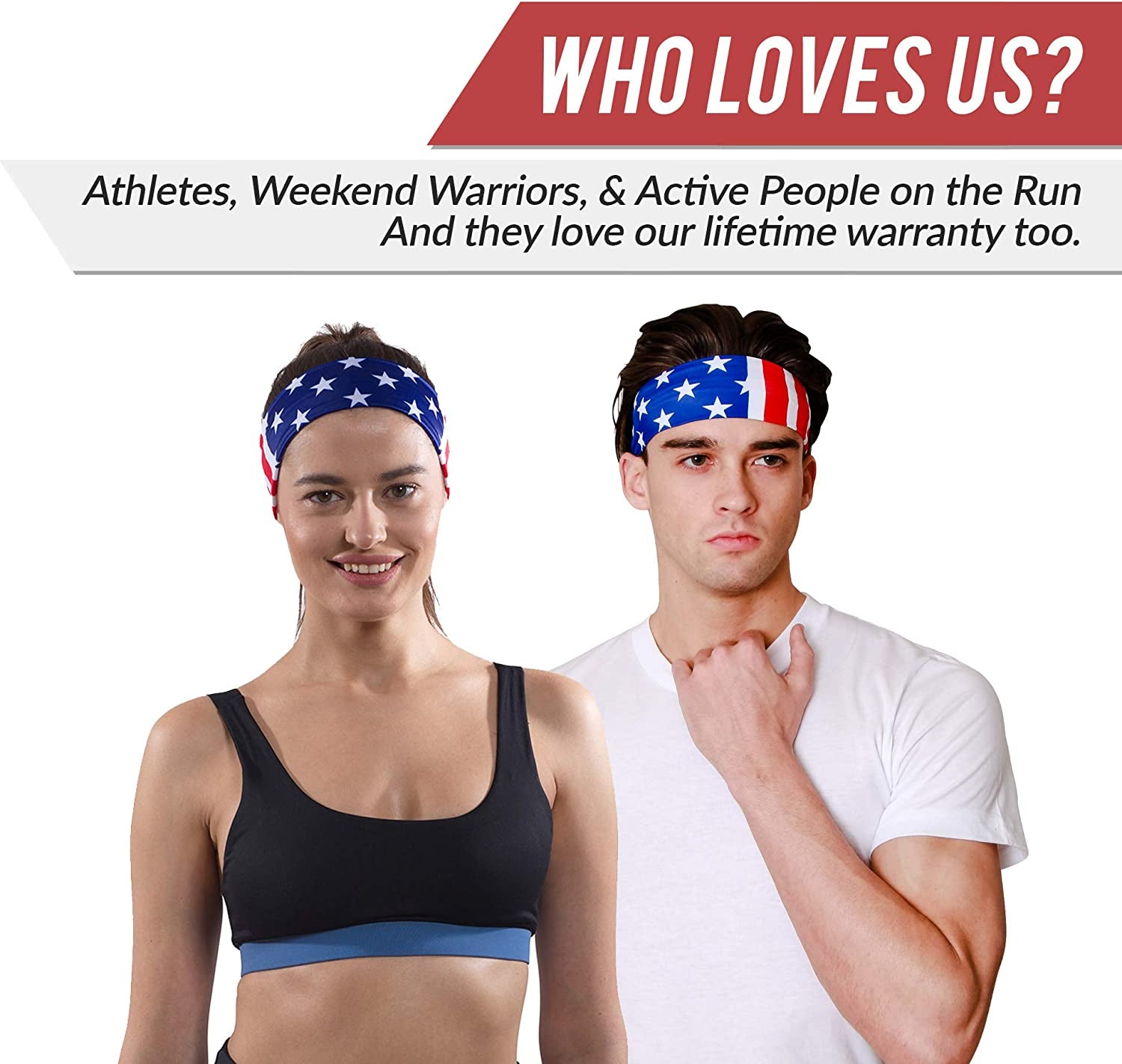USA Patriots American Flag Sports Bandana for Men & Women: Sweat-Wicking Headband for Exercise, Running, Tennis, Football, Volleyball, Athletics Apparel & Accessories > Clothing Accessories > Bandanas & Headties Monkey Movement   