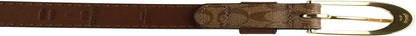 Coach Classic Belt in Signature Canvas (M, Khaki/Saddle/Gold) Apparel & Accessories > Clothing Accessories > Belts COACH   
