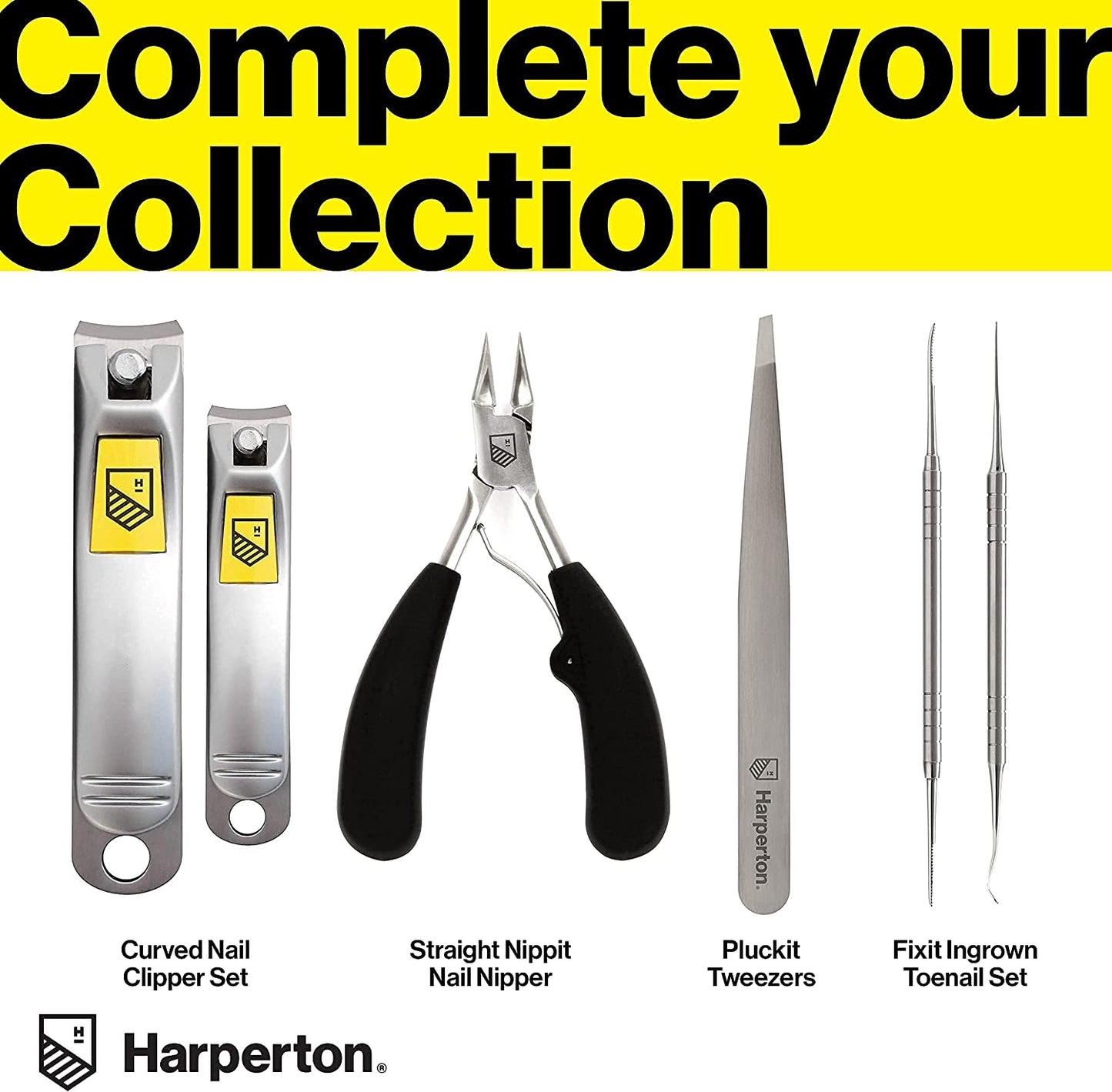Harperton Nail Clippers Set - 2 Pack Stainless Steel Ingrown Toenail Tool, Professional Fingernail & Toenail Clippers for Thick Nails Health & Beauty > Personal Care > Cosmetics > Cosmetic Tools > Nail Tools Harperton   