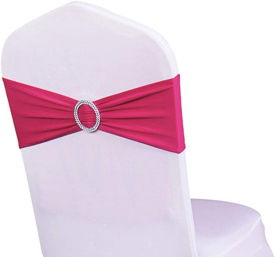 WENSINL Pack of 50 Stretch Chair Sashes for Wedding, Elastic Lycra Chair Bands with Buckle Slider, Chair Bows for Party, without White Chair Covers (Sky Blue) Apparel & Accessories > Clothing Accessories > Sashes HAOYU Fuchsia 50 
