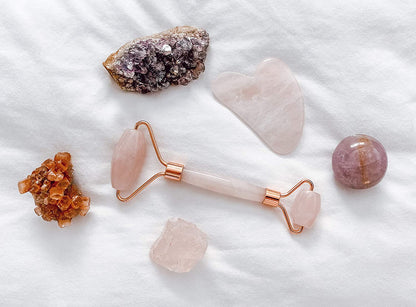 Rose Quartz Roller and Gua Sha Set, 100% Natural Rose Quartz Stone Face Roller, Anti-Wrinkle Anti-Aging Skin Care Tool, Facial Roller, Face Massager for Skin Firming and Stress Relief, Rose Gold Health & Beauty > Personal Care > Cosmetics > Cosmetic Tools > Skin Care Tools ZEN + ORIGIN   