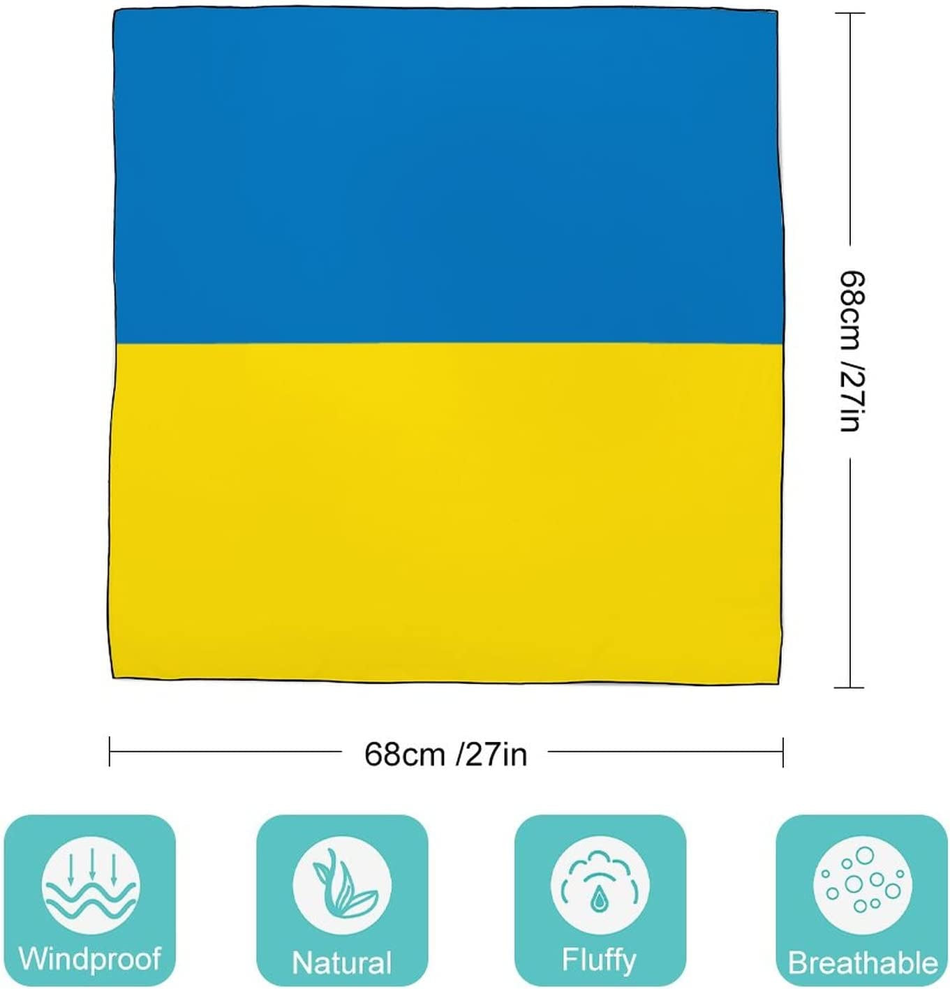 Buonota Ukrainian Flag Fashion Square Scarf Neck Scarf Head Scarf Shawl, Very Suitable for Events, Parties, Weddings, Travel, Birthday Gifts Apparel & Accessories > Clothing Accessories > Scarves & Shawls Buonota   
