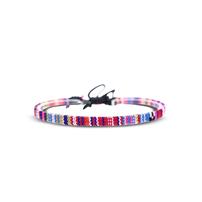 Boho Surfer Bracelet Women & Men - Braided Summer Beach Bracelet - Handmade Festival Accessories - Thin Friendship Bracelets - 100% Waterproof & Adjustable - Ethnic Hippie Style Jewelry (Blue-White) Apparel & Accessories > Jewelry > Bracelets Made by Nami Pink  
