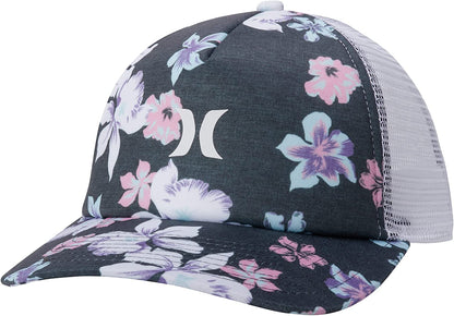 Hurley Women'S Curved Baseball Cap with Snap-Back Closure Apparel & Accessories > Clothing Accessories > Hats Hurley Grey Heather With Pink Flowers One Size 