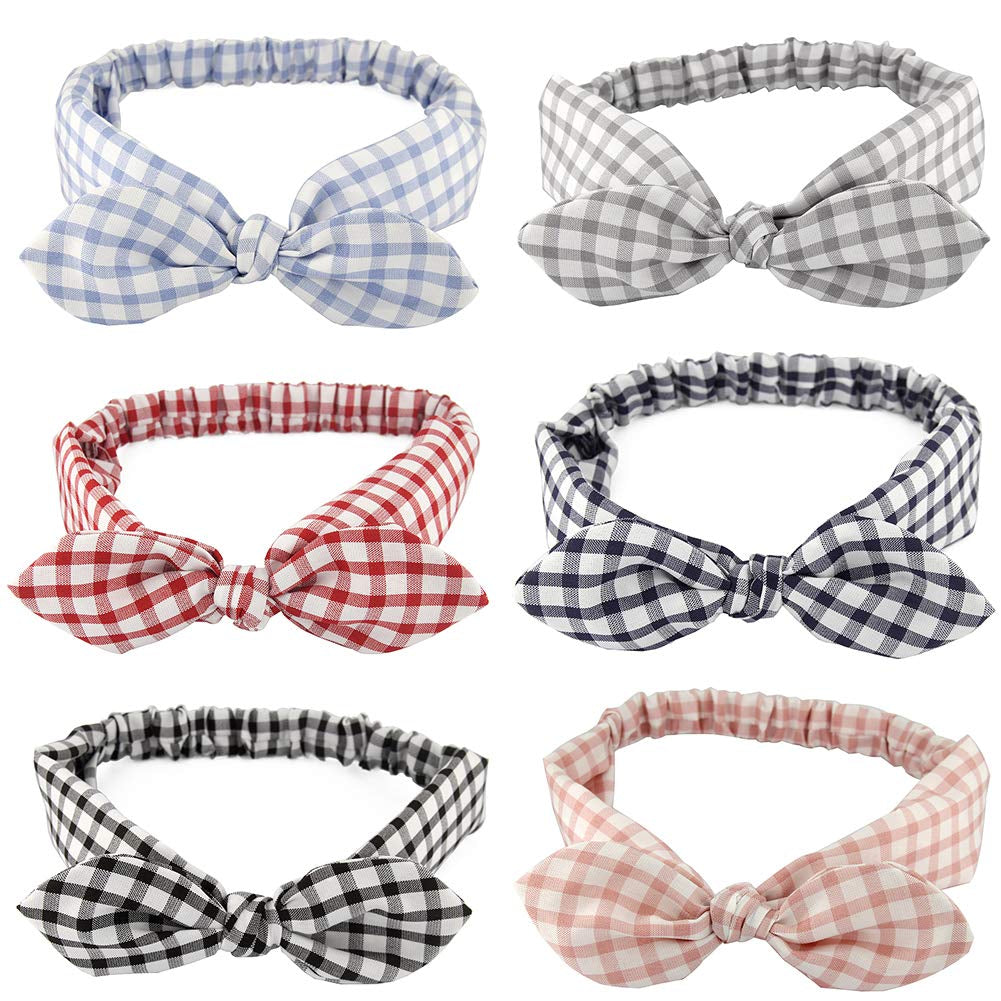 Carede 6 Pack Elastic Paisley Bandana Knot Headbands Rabbit Ear Bow Headband Turban Headwraps Hair Band for Women Girls Apparel & Accessories > Clothing Accessories > Bandanas & Headties Carede No4(Mixed 6 pcs)  