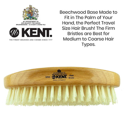 Kent MG3 Finest Men'S Hair Brush & Beard Brush for Skin Care - 100% Natural White Boar Bristle Brush for Mens Grooming, Scalp Brush, 360 Wave, and Beard Straightener for Men'S Hair Care Health & Beauty > Personal Care > Hair Care KENT   