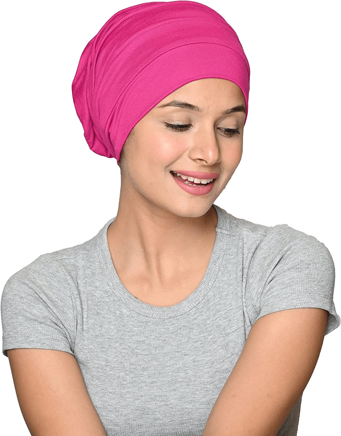 SAKUCHI Chemo Silky Soft Slouchy Snood Bamboo Cap Beanie, for Women Cancer Hair Loss Turban Apparel & Accessories > Clothing Accessories > Headwear SAKUCHI   