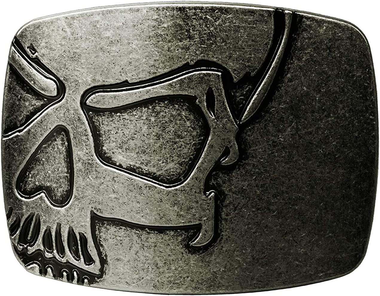 Belt Buckles of Ghost Skeleton Pirate Skull Design Cowboy Style Apparel & Accessories > Clothing Accessories > Belt Buckles Moranse Cool Silver Skull  