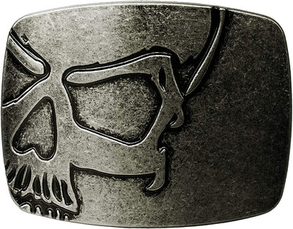 Belt Buckles of Ghost Skeleton Pirate Skull Design Cowboy Style Apparel & Accessories > Clothing Accessories > Belt Buckles Moranse Cool Silver Skull  