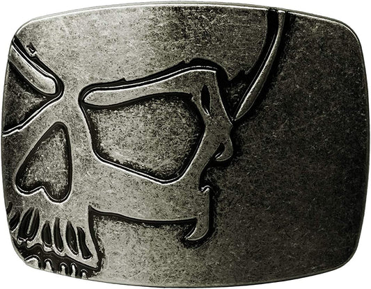 Belt Buckles of Ghost Skeleton Pirate Skull Design Cowboy Style Apparel & Accessories > Clothing Accessories > Belt Buckles Moranse Cool Silver Skull  