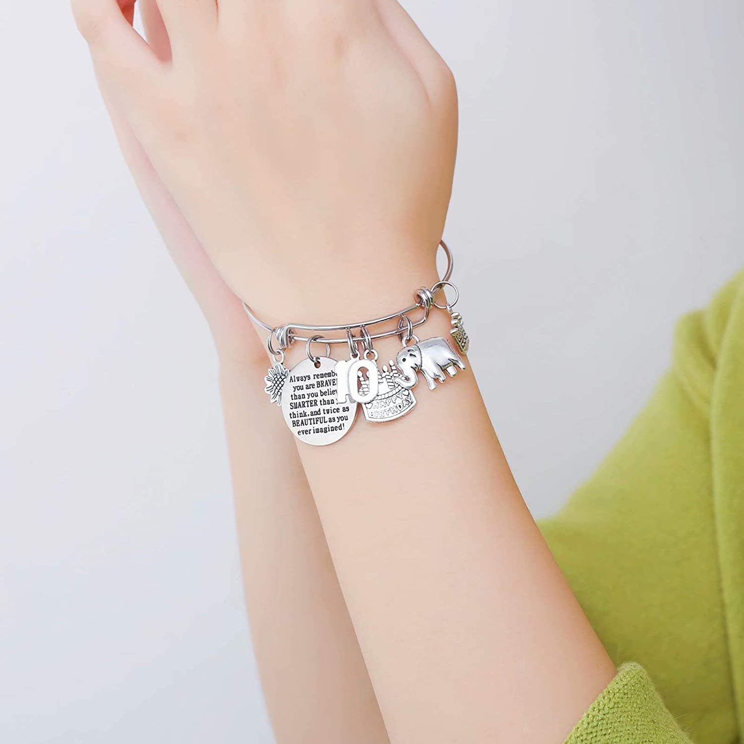 Birthday Gifts for Women Girls Bracelet, Expandable Charm Bracelets 5Th 6Th 7Th 8Th 9Th 10Th 20Th 30Th 40Th 50Th 60Th 70Th 80Th 90Th Birthday Gift for Friend, Mom, Daughter, Niece, Sister, Grandma Apparel & Accessories > Jewelry > Bracelets M MOOHAM   