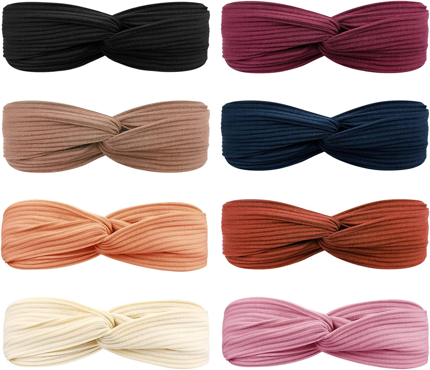 DRESHOW 8 Pack Headbands for Women Criss Cross Vintage Head Wrap Boho Headband Twisted Elastic Hair Accessories Apparel & Accessories > Clothing Accessories > Bandanas & Headties DRESHOW 8 Pack I: Vintage style  