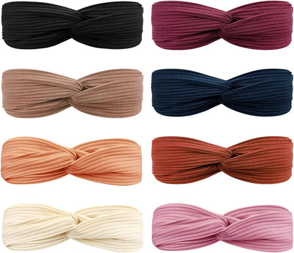 DRESHOW 8 Pack Headbands for Women Criss Cross Vintage Head Wrap Boho Headband Twisted Elastic Hair Accessories Apparel & Accessories > Clothing Accessories > Bandanas & Headties DRESHOW 8 Pack I: Vintage style  
