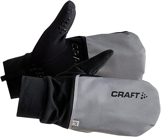 Craft Sportswear Womens Hybrid Weather 2-In-1 Bike Cycling Mitten Glove Apparel & Accessories > Clothing Accessories > Gloves & Mittens Craft Sports Apparel Silver/Black Medium 