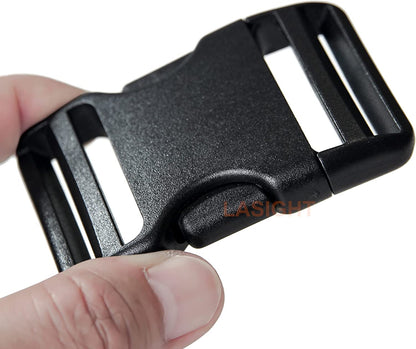 Buckle for Strap 1.5": Side Release Buckles Plastic Clips 4 Set + Tri-Glide Slide 8 Pcs Fit 1 1/2 Inch Wide Nylon Straps Webbing Belt, Heavy Duty Replacement for Backpack, Dual Adjustable No Sewing Apparel & Accessories > Clothing Accessories > Belt Buckles LASIGHT   