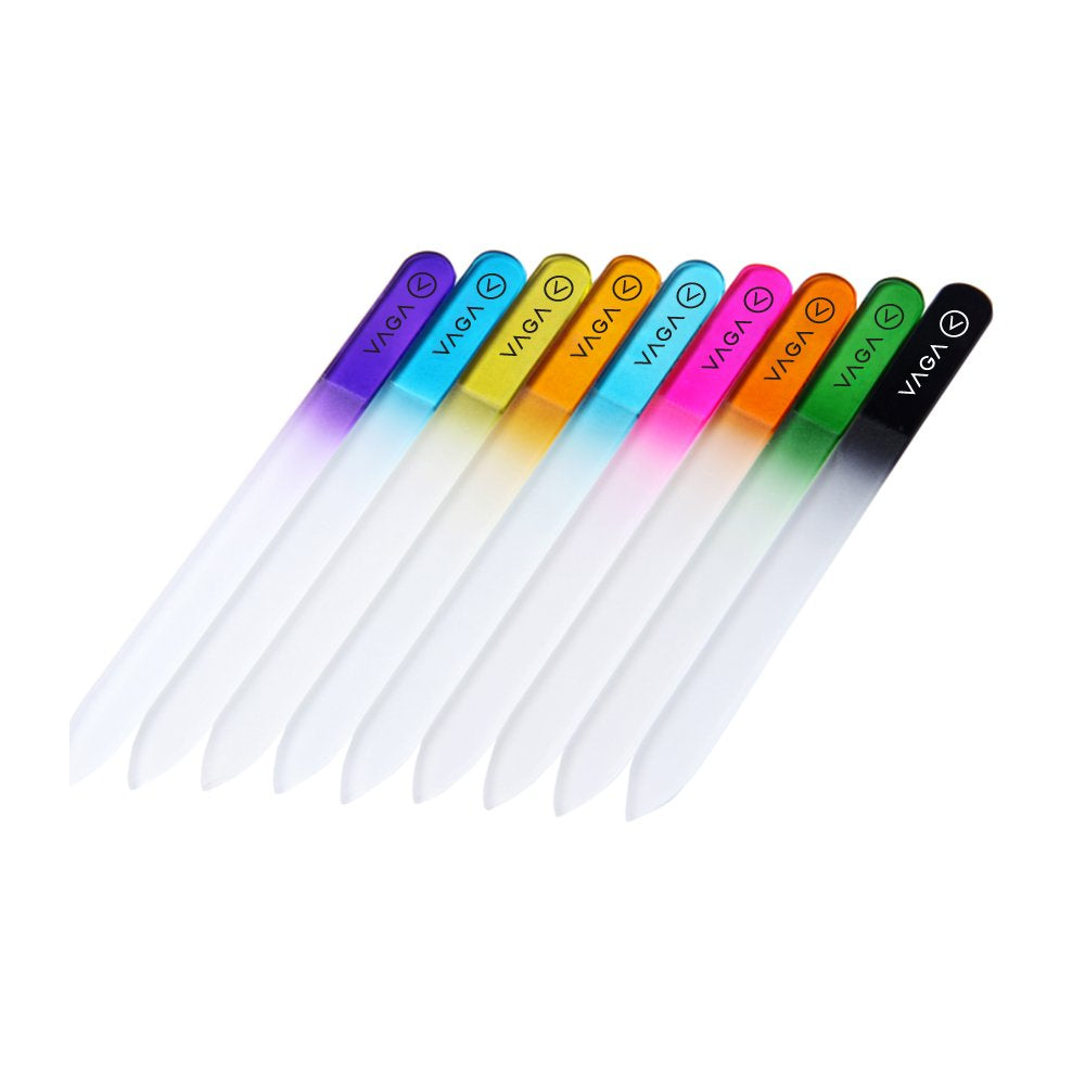 VAGA Glass Nail File Acrylic Nail Kit Ladies Night Has 9 Professional Manicure Pedicure Kit Crystal Glass Nail Files Set in a Case. Crystal Nail Strengthener Fingernail Tool Kit Are a Perfect Gift Health & Beauty > Personal Care > Cosmetics > Cosmetic Tools > Nail Tools VAGA   