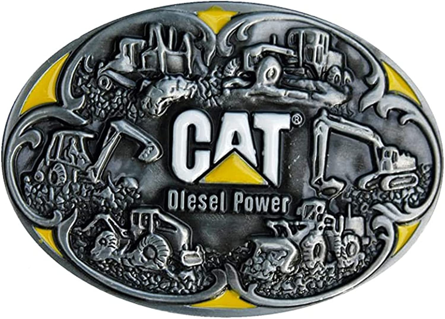Totalshop Belt Buckle CATERPILLAR Yellow, Silver Medium Apparel & Accessories > Clothing Accessories > Belt Buckles TotalShop   