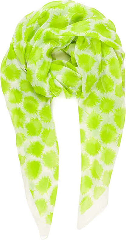 Scarf for Women Lightweight Geometric Fashion Spring Fall Winter Scarves Shawl Wraps Apparel & Accessories > Clothing Accessories > Scarves & Shawls MELIFLUOS DESIGNED IN SPAIN Madrid Collections 46 - Green Dots Pattern  