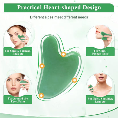 Gua Sha Facial Tools, 2 Pack Guasha Tool for Face, Natural Jade Gua Sha Massage Tool Health & Beauty > Personal Care > Cosmetics > Cosmetic Tools > Skin Care Tools OwnBeauti   