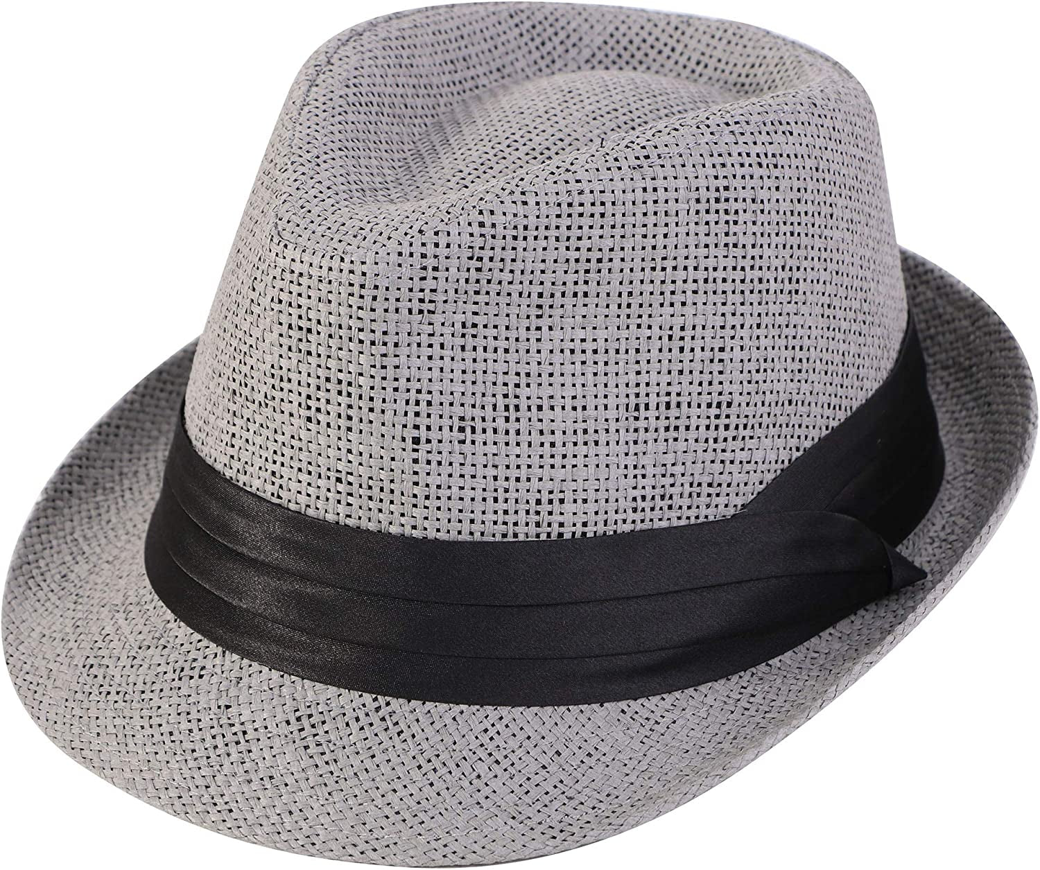 Simplicity Fedora for Men Women Unisex Men'S Women'S Classic Manhattan Structured Gangster Trilby Fedora Hat Apparel & Accessories > Clothing Accessories > Hats Simplicity Grey Large-X-Large 