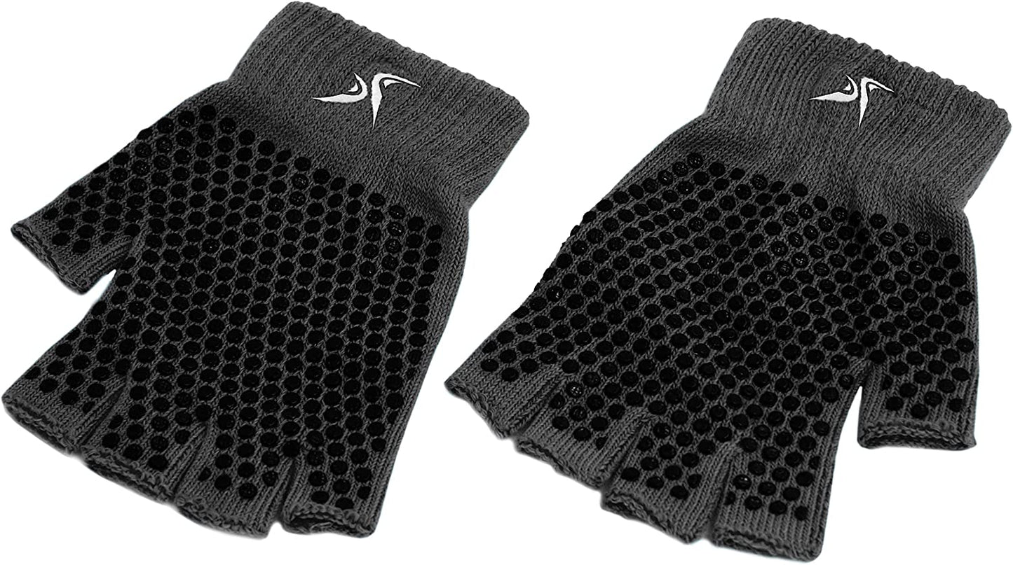 Prosourcefit Grippy Yoga Gloves, One Size Fits All, Non-Slip Fingerless Design in Multiple Colors Apparel & Accessories > Clothing Accessories > Gloves & Mittens ProsourceFit Black  