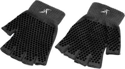 Prosourcefit Grippy Yoga Gloves, One Size Fits All, Non-Slip Fingerless Design in Multiple Colors Apparel & Accessories > Clothing Accessories > Gloves & Mittens ProsourceFit Black  