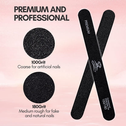 Makartt Nail File 100 180 Grit Emery Boards for Nails 10Pcs Nail Files Professional Washable Doubled Sides Nail File Kit for Manicure Pedicure Natural Acrylic Nails Coarse Nail File for DIY Salon Use Health & Beauty > Personal Care > Cosmetics > Cosmetic Tools > Nail Tools Makartt   