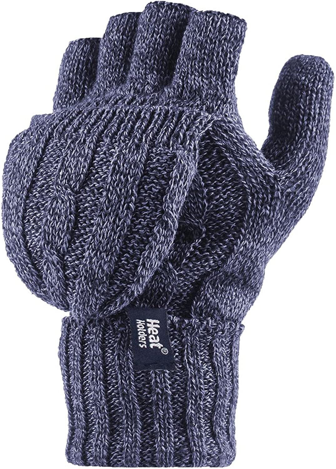 Heat Holders - Women'S Thermal Converter Fingerless Cable Knit 2.3 Tog Gloves - One Size Apparel & Accessories > Clothing Accessories > Gloves & Mittens HEAT HOLDERS Blue  
