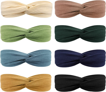DRESHOW 8 Pack Headbands for Women Criss Cross Vintage Head Wrap Boho Headband Twisted Elastic Hair Accessories Apparel & Accessories > Clothing Accessories > Bandanas & Headties DRESHOW 8 Pack: Starry Sky  