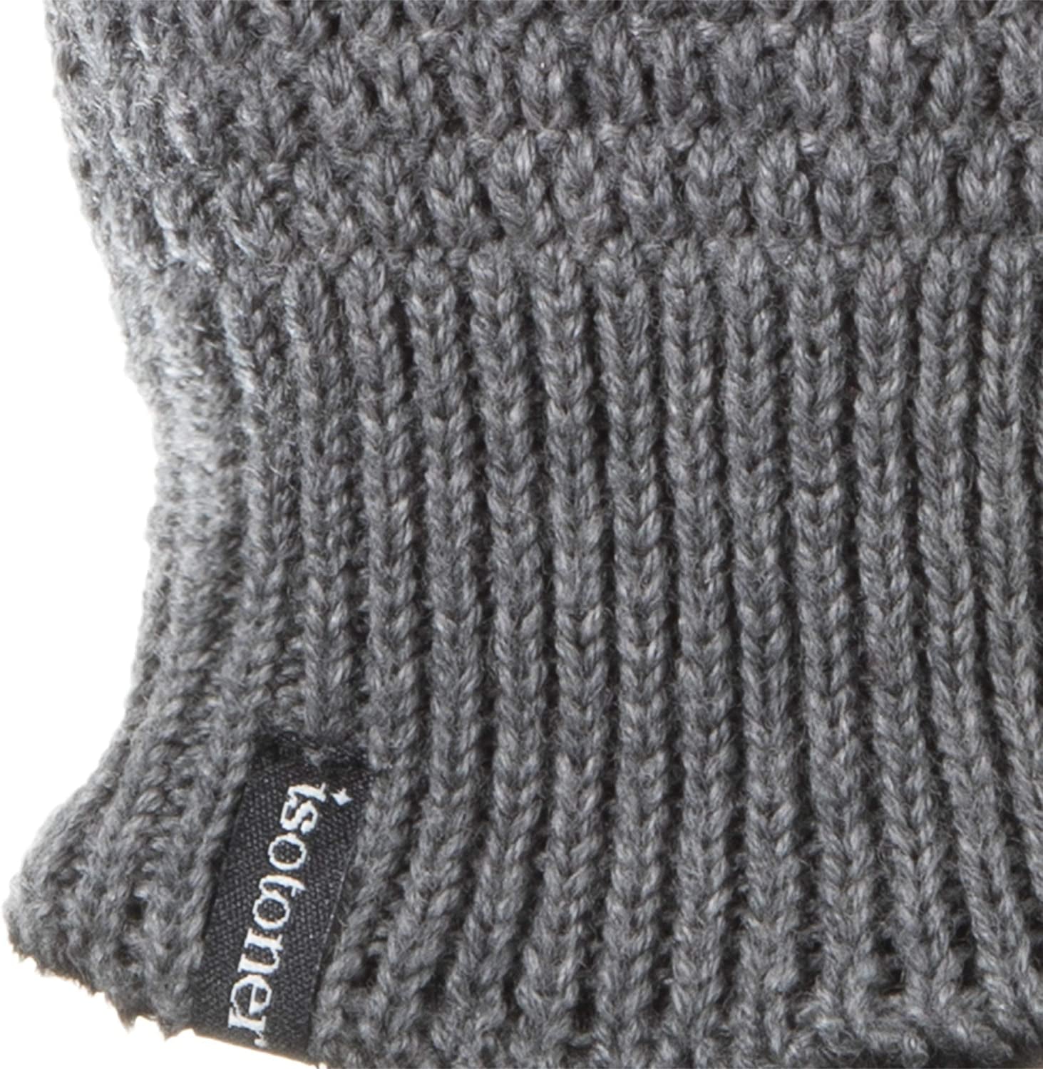 Isotoner Women'S Knit Touchscreen Texting Plush Lined Cold Weather Gloves with Water Repellent Technology , Heather Grey, 1SZ Apparel & Accessories > Clothing Accessories > Gloves & Mittens isotoner   