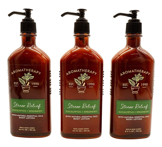 Bath & Body Works Aromatherapy Stress Relief Eucalyptus Spearmint Lotion 6.7 Fl Oz Each (3 Pack) Health & Beauty > Personal Care > Cosmetics > Bath & Body Bath & Body Works   