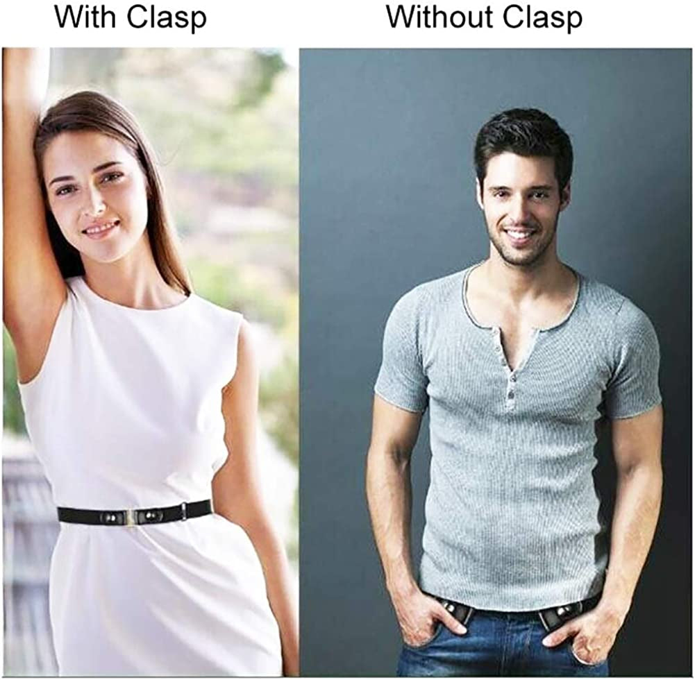 VJK No Buckle Free Elastic Belt for Women Men, Comfortable Adjustable Invisible Stretch Waist Belt for Jeans No Bulge 110Cm Apparel & Accessories > Clothing Accessories > Belts VJK   