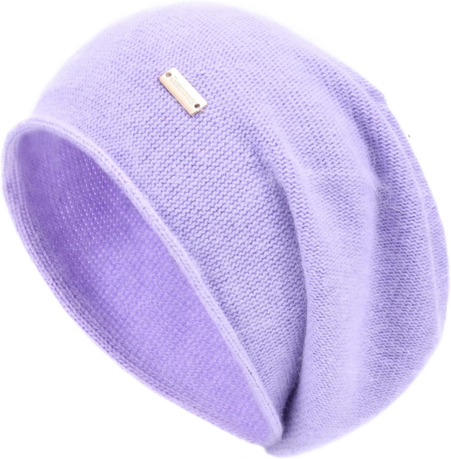 Jaxmonoy Cashmere Slouchy Knit Beanie Hat for Women Winter Soft Warm Ladies Wool Knitted Skull Beanies Cap Apparel & Accessories > Clothing Accessories > Hats jaxmonoy Lavender  