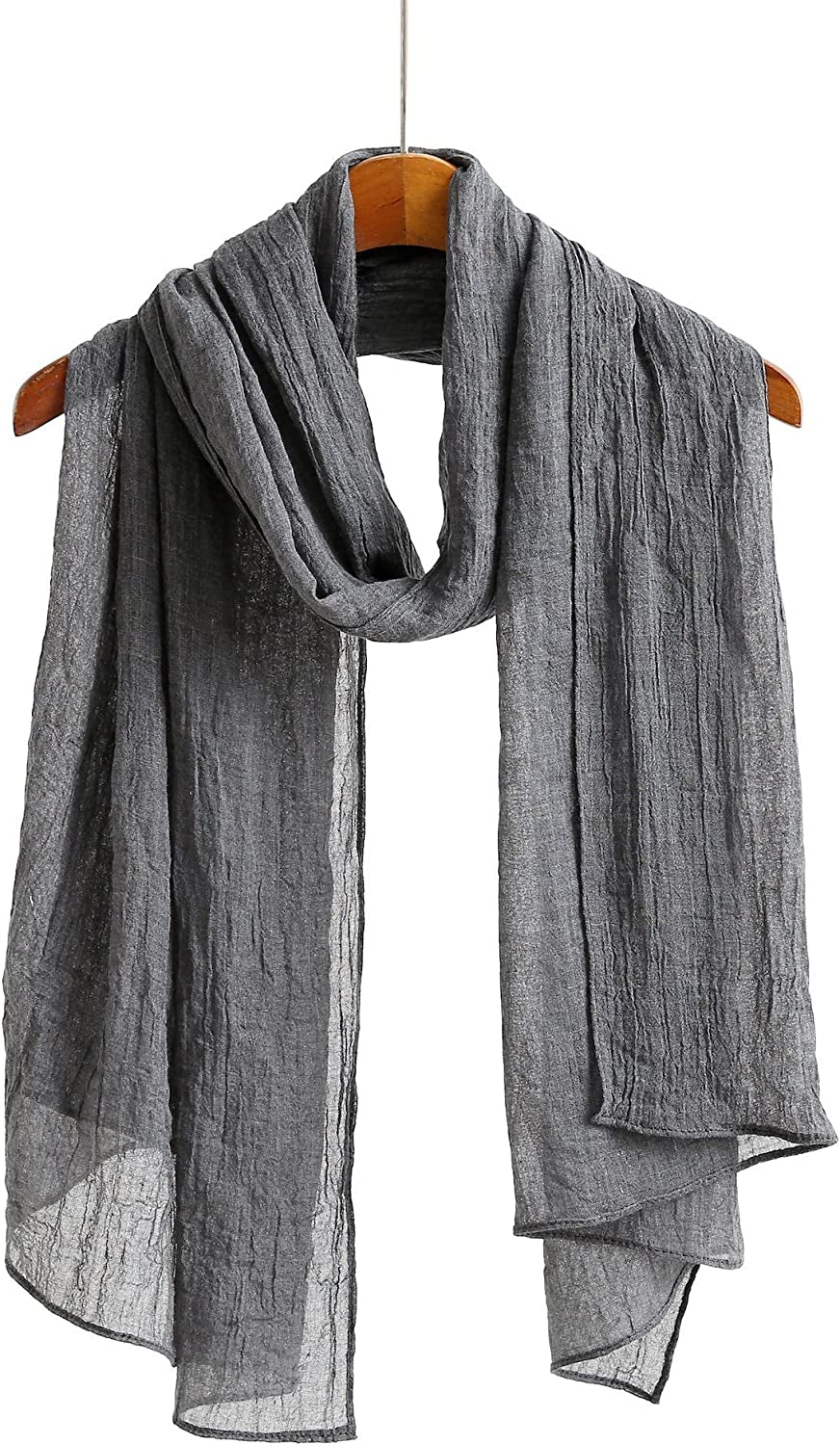 Jeelow Cotton Feel Scarf Shawl Wrap Soft Lightweight Scarves and Wraps for Men Women Apparel & Accessories > Clothing Accessories > Scarves & Shawls Jeelow Dark Grey  