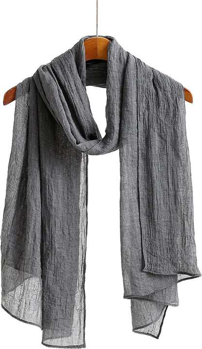 Jeelow Cotton Feel Scarf Shawl Wrap Soft Lightweight Scarves and Wraps for Men Women Apparel & Accessories > Clothing Accessories > Scarves & Shawls Jeelow Dark Grey  