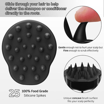 FREATECH Scalp Massager Shampoo Brush with Soft & Flexible Silicone Bristles for Hair Care and Head Relaxation, Ergonomic Scalp Scrubber/Exfoliator for Dandruff Removal and Hair Growth, Black Health & Beauty > Personal Care > Hair Care FREATECH   