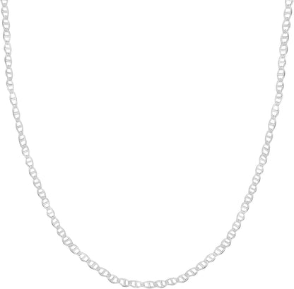 Ritastephens Italian Sterling Silver Mariner Link Chain Anklet, Bracelet, or Necklace (1.8Mm, 2.7Mm) Apparel & Accessories > Jewelry > Anklets Ritastephens Regular Necklace 24.0 Inches 