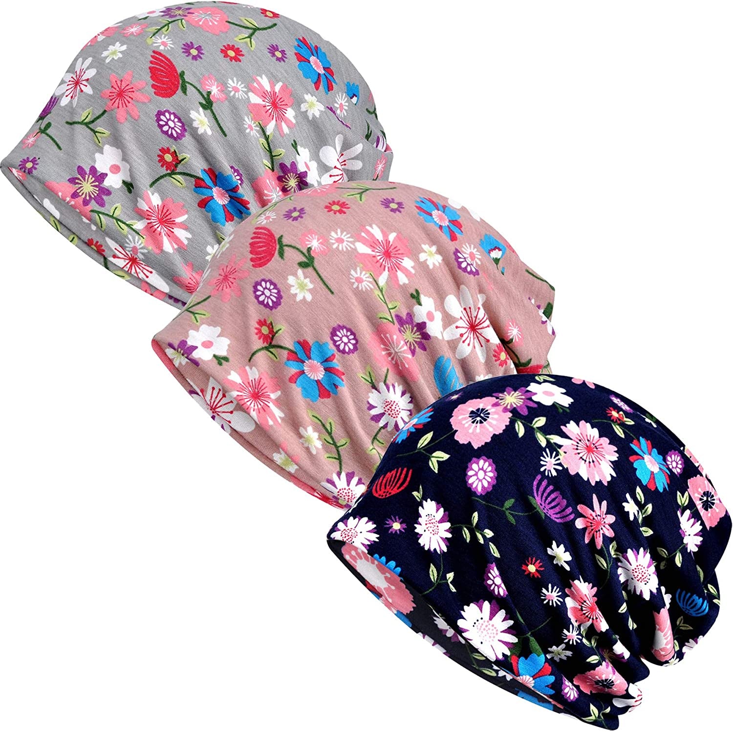 Cotton Face Bandanas for Sports Headwear Headband Neck Gaiter Chemo Cap Hair Loss Beanie Nightcap Apparel & Accessories > Clothing Accessories > Headwear Ababalaya C-1414pack  
