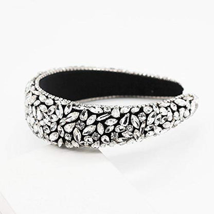QTMY Wide Headbands Fashion Women Baroque Crystal Gemstone Hair Accessories Head Band Fashion Headwear Hairbands for Women Apparel & Accessories > Clothing Accessories > Headwear QTMY   