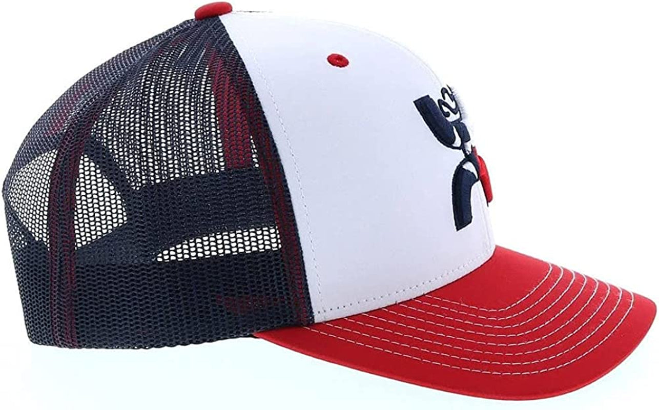 HOOEY Texican Trucker Cap White/Red/Blue Apparel & Accessories > Clothing Accessories > Hats HOOEY   