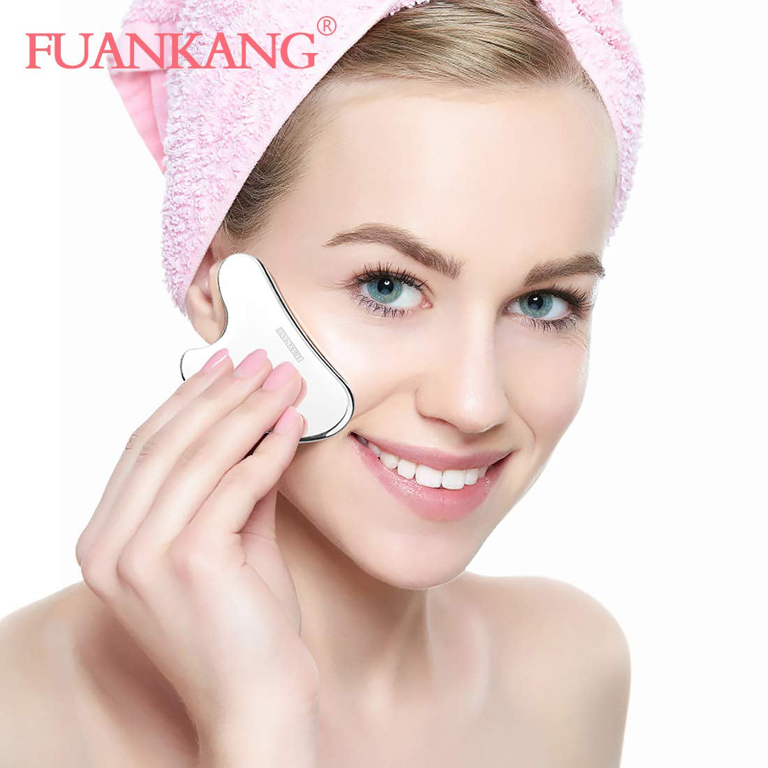 Gua Sha Facial Tools Stainless Steel Scraping Massage Tool for Face Stainless Steel Gua Sha Tool with Travel Pouch- by FUANKANG Health & Beauty > Personal Care > Cosmetics > Cosmetic Tools > Skin Care Tools FUANKANG   