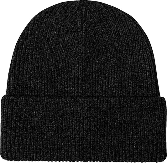Vermo Knit Beanie Hat for Men&Women, Daily Plain Winter Hat, Stretchy Striped Cuffed Winter Hat Apparel & Accessories > Clothing Accessories > Hats Vermo Bblack  