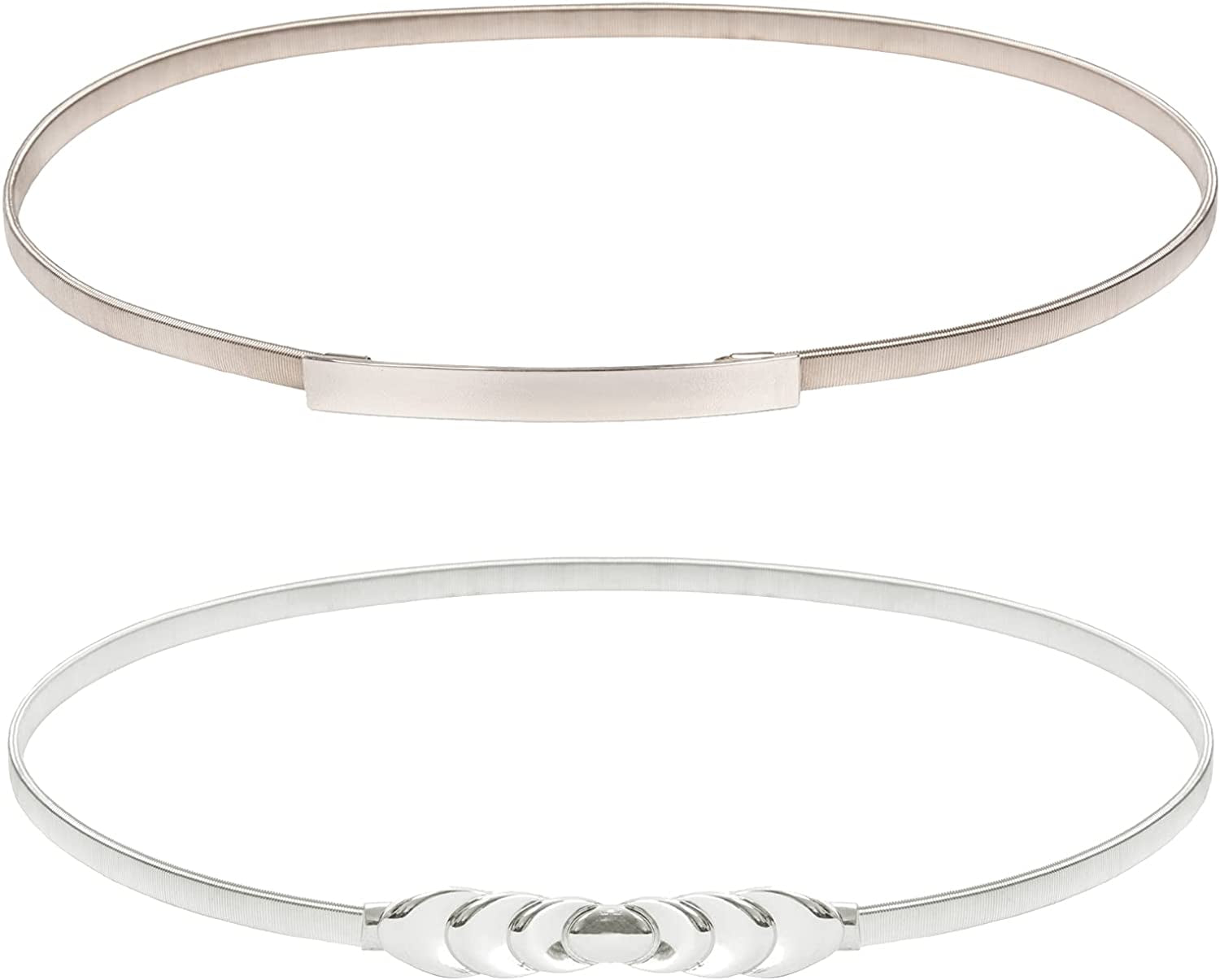 GRACE KARIN Women Skinny Metal Cinch Belt Gold Waistband Elastic Waist Belt CL633 Apparel & Accessories > Clothing Accessories > Belts GRACE KARIN 2 Pieces(style-5) Small 