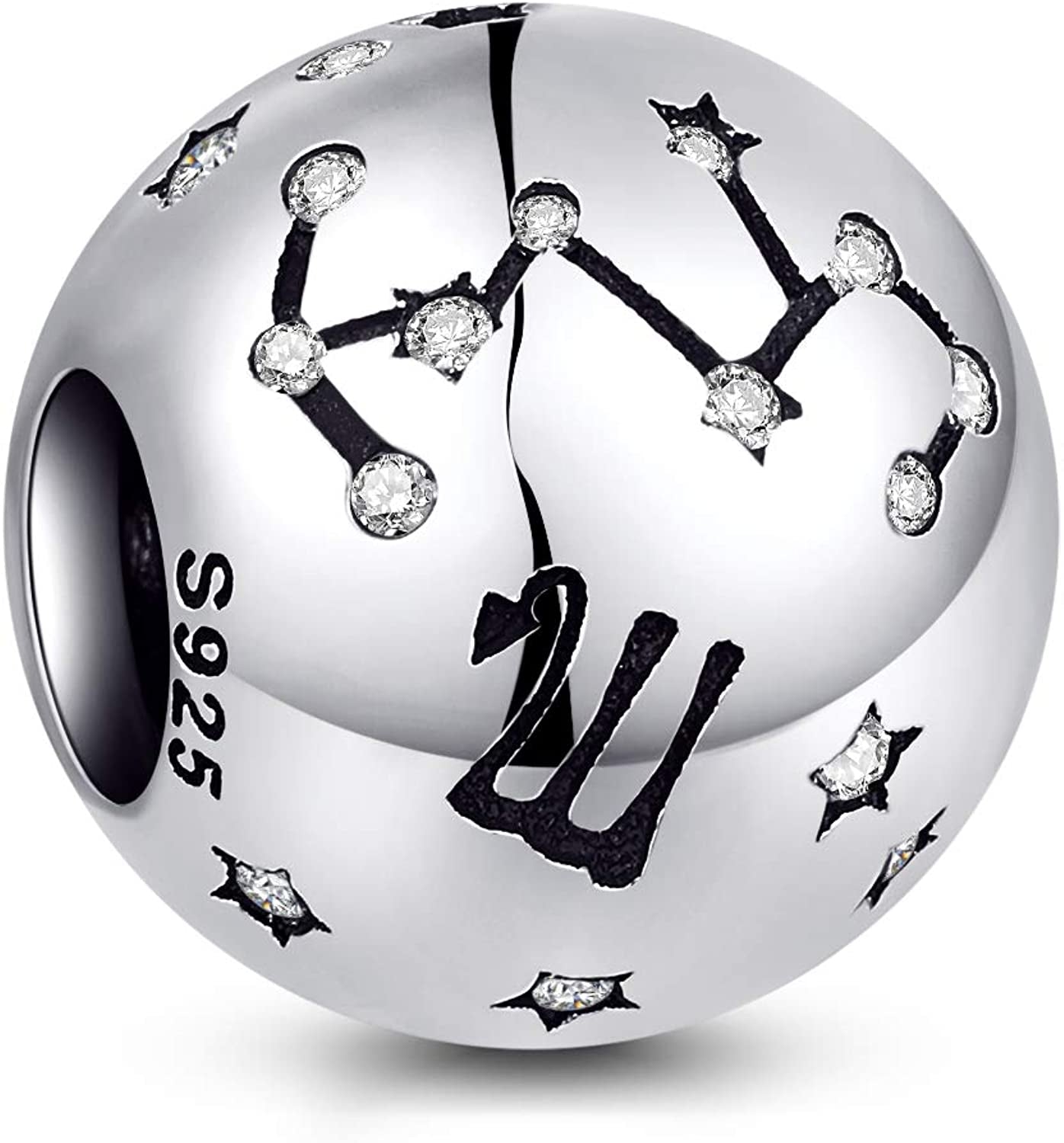 NINGAN 12 Zodiac Sign Birthday Charms - 925 Sterling Silver Charms Fits Women'S Charm Bracelet & Necklace - Birthday Gifts for Girls & Friends Apparel & Accessories > Jewelry > Bracelets NINGAN Scorpio (10/24 - 11/21)  