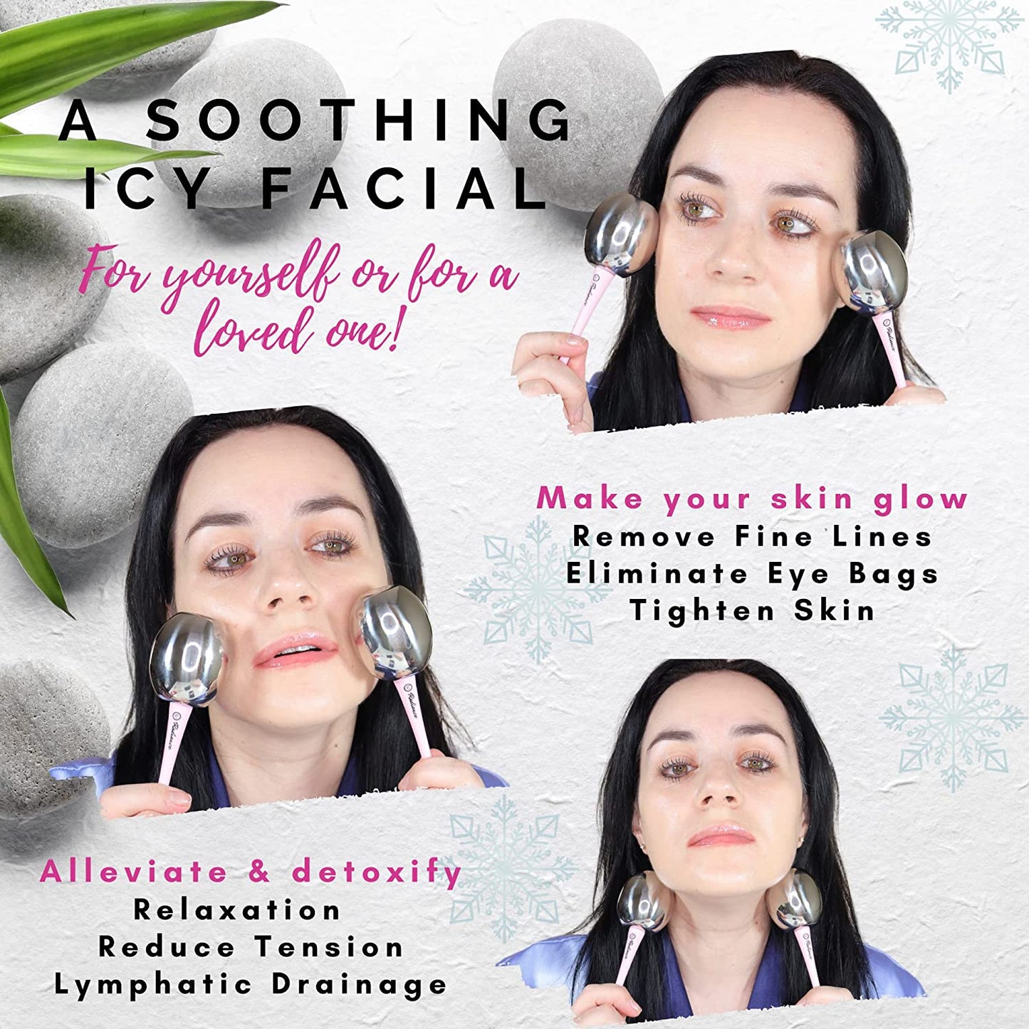 Radiance Ice Globes for Facials Skin Care - Cryo Globes, Non Shatter, Face Cooling Cold Stainless Steel, Cryo Freeze Tool Roller for Depuffing Eyes, Face Massage with a Storage Case & Polish Cloth Health & Beauty > Personal Care > Cosmetics > Cosmetic Tools > Skin Care Tools Elated Life   