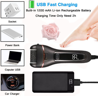 Electric Callus Remover for Feet, Rechargeable Foot Callus Remover Pedicure Tools Foot File, Professional Pedicure Kit Feet Care for Dead,Hard Cracked Dry Skin with 6 Grinding Heads,2Speed,Lcd Display Health & Beauty > Personal Care > Foot Care Aibixile   
