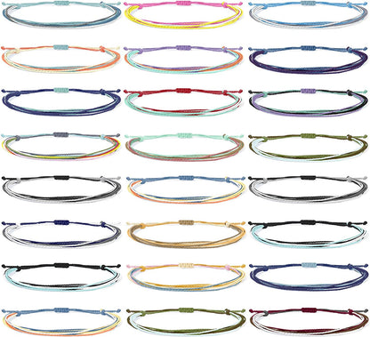 Boho String Bracelets for Women Waterproof Wave Surfer Bracelets for Summer Adjustable Rope Braided Bracelets Gifts for Teen Girls Cute Friendship Bracelets Pack Gifts for Holiday Apparel & Accessories > Jewelry > Bracelets Harry and Henry Set A-24Pcs  