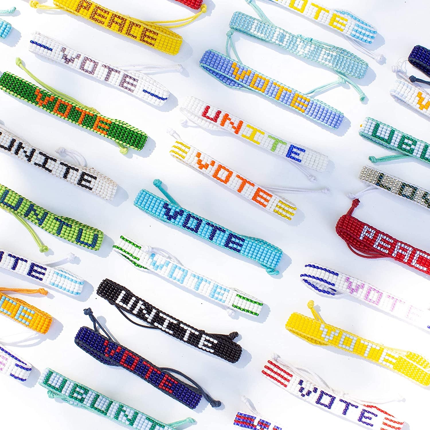 Ubuntu Life Love Beaded Woven Bracelet – Handmade Glass Bead Bracelet with Slide Closure, Made from Vegan Materials, Stackable Bohemian Bracelets for Women and Men Apparel & Accessories > Jewelry > Bracelets Ubuntu Life   