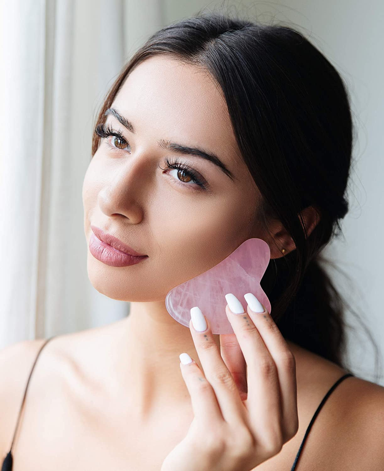 Rose Quartz and Jade Gua Sha Massage Tool for Facial Massage, Green Aventurine, Authentic Gua Sha Stones for Lymphatic Drainage Health & Beauty > Personal Care > Cosmetics > Cosmetic Tools > Skin Care Tools INOTKA   